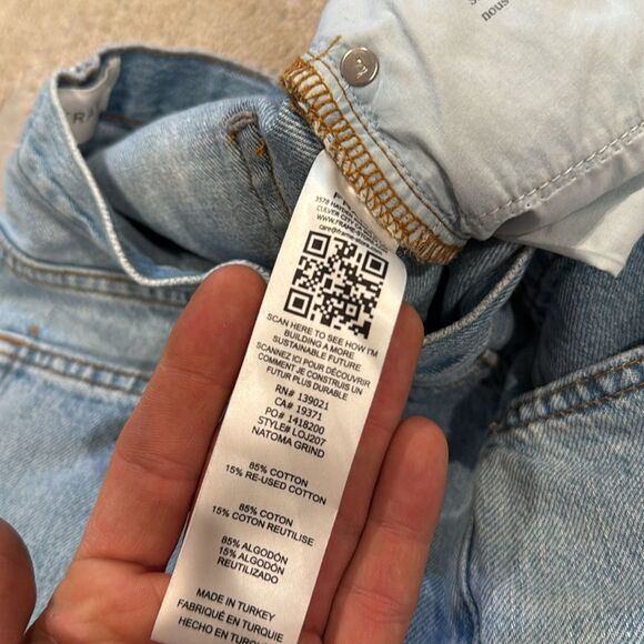 Frame Le Original Straight Leg Jeans distressed high waist size 32 button fly - Picture 6 of 7